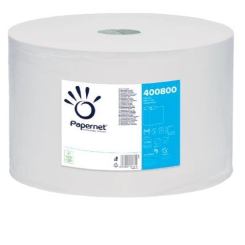 PAPERNET BOBINA CARTA ASCIUGATUTTO IN PURA CELLULOSA 2 VELI 2030 STRAPPI 36.5X25.8 CM BIANCO